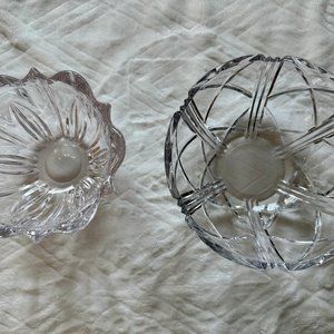 TWO Beautiful CUT CRYSTAL Candy Bowls, 5'' & 6'' Diameter each